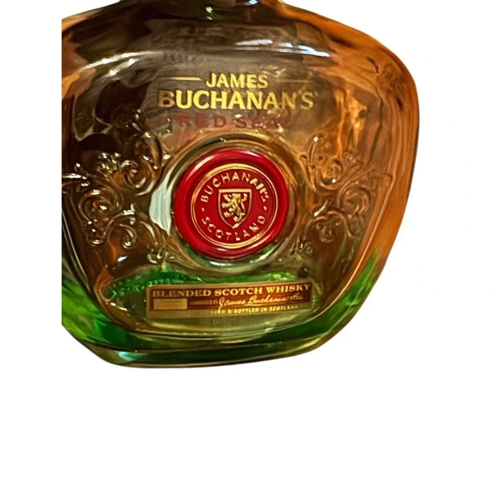 James Buchanan's Red Seal Empty Scotch Whisky Decanter Bottle w/ Box Barware